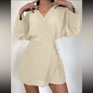 Solid knot side wrap kimono